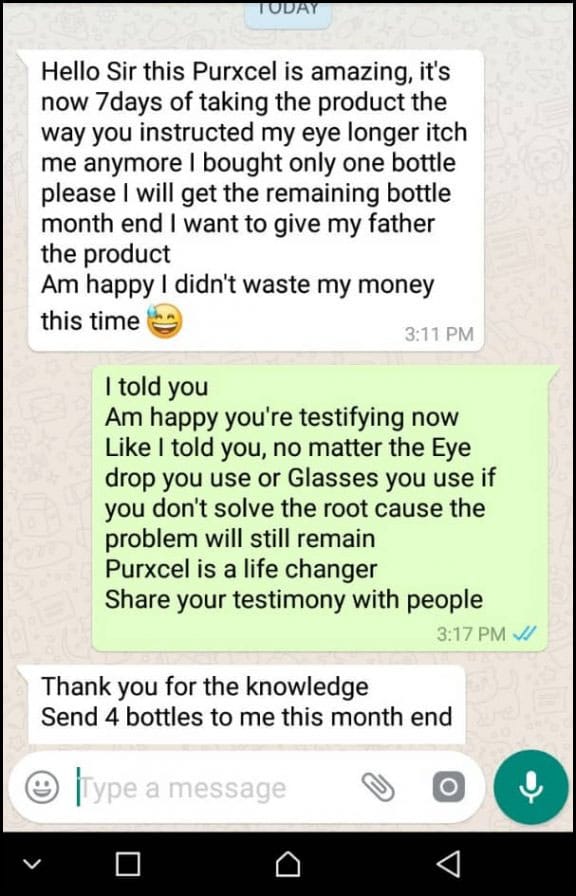 purxcel eye product testimony on whatsapp