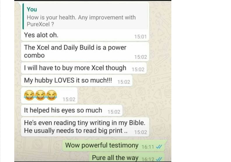purxcel eye product testimony on whatsapp chat
